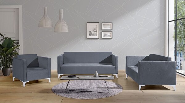 Mirjan24 Sedacia súprava Denim 3+2+1, Dostupné poťahy: Solo 251, Farby nožičiek: biely lesk 5902928353204