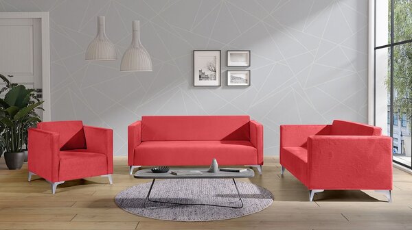 Mirjan24 Sedacia súprava Denim 3+2+1, Dostupné poťahy: Solo 251, Farby nožičiek: biely lesk 5902928353204