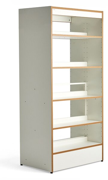 Knižnica STORY, základná sekcia, obojstranná, 1920x922x585 mm, 5 políc, biela