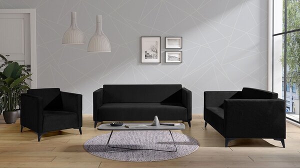 Mirjan24 Sedacia súprava Denim 3+2+1, Dostupné poťahy: Solo 251, Farby nožičiek: biely lesk 5902928353204