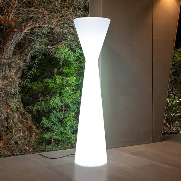 Newgarden Konika LED stojacia lampa, IP65 biela, Biela / opálová, Plast, Moderný, Stojaca lampa