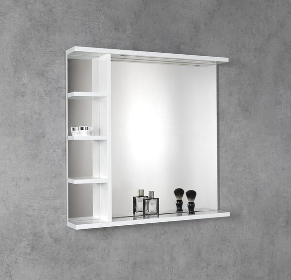 Aqualine Aqualine, KORIN STRIP zrkadlo s LED osvetlením a poličkami 80x70x12cm, KO350S