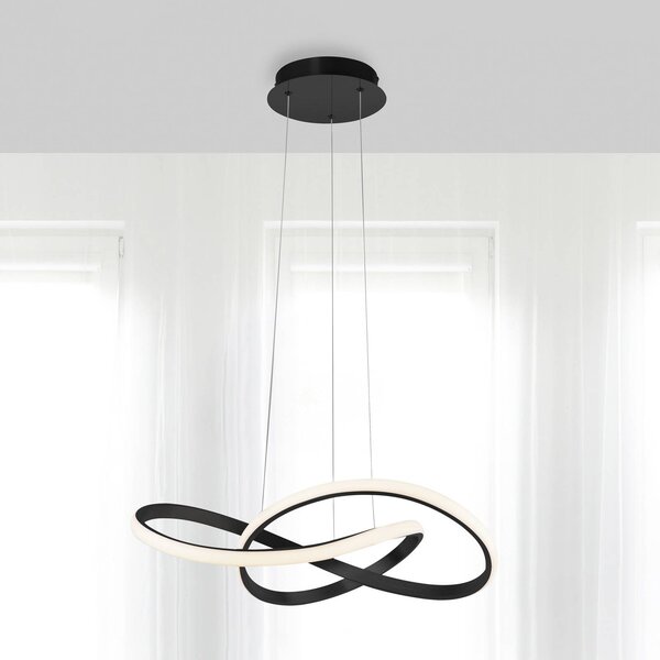 JUST LIGHT. GmbH Závesné svetlo LED Maria, 3-stupňové stmievanie, čierne, Čierna, Spálňa, Hliník, Moderný, Závesné svietidlo