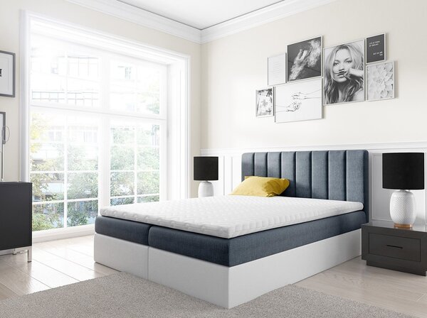 Mirjan24 Kontinentálna posteľ Figo, Rozmer postele: 140x200, Dostupné poťahy: ekokoža Soft 017 (biela) + Ikar 9 5902928410839