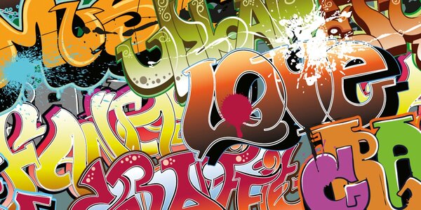 DIMEX | Plexisklo za kuchynskú linku PGT-08040-020 | 80 x 40 cm Graffiti