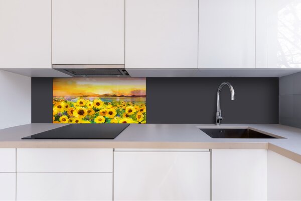 DIMEX | Plexisklo za kuchynskú linku PGT-08040-214 | 80 x 40 cm Maľba slnečníc