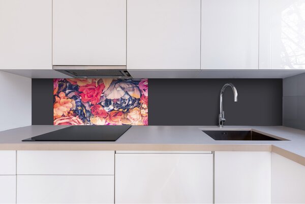 DIMEX | Plexisklo za kuchynskú linku PGT-08040-178 | 80 x 40 cm Kvetinové zátišie