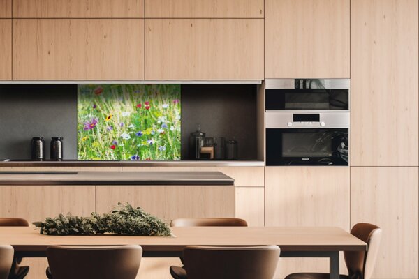 DIMEX | Plexisklo za kuchynskú linku PGT-08060-172 | 80 x 60 cm Kvetinová lúka
