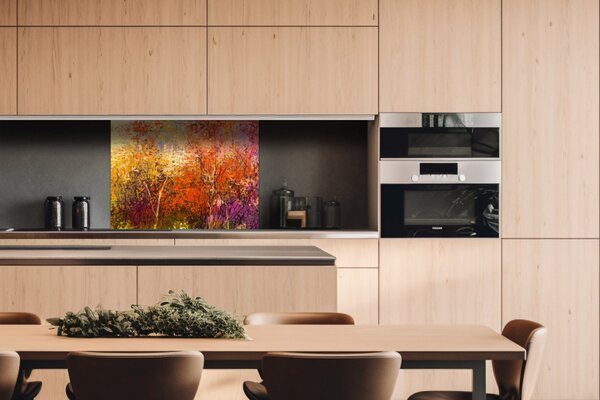 DIMEX | Plexisklo za kuchynskú linku PGT-08060-211 | 80 x 60 cm Farebné kvetinové pozadie