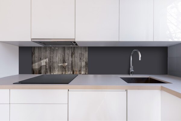 DIMEX | Plexisklo za kuchynskú linku PGT-08040-289 | 80 x 40 cm Staré drevené lamely