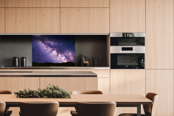 DIMEX | Plexisklo za kuchynskú linku PGT-08060-235 | 80 x 60 cm Fialová mliečna dráha