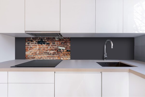 DIMEX | Plexisklo za kuchynskú linku PGT-08040-305 | 80 x 40 cm Oprýskaný tehlový múr
