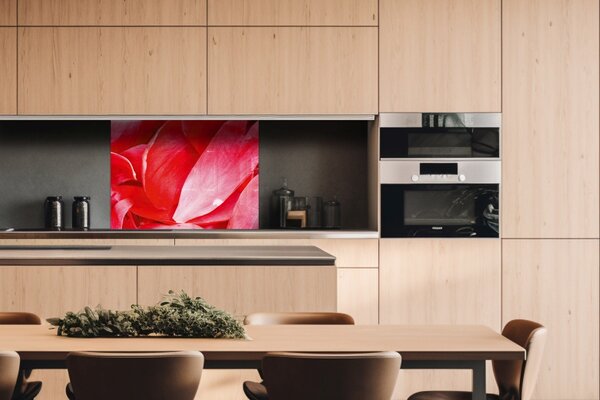 DIMEX | Plexisklo za kuchynskú linku PGT-08060-056 | 80 x 60 cm Červené okvetné lístky