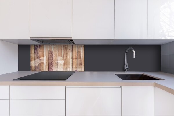 DIMEX | Plexisklo za kuchynskú linku PGT-08040-086 | 80 x 40 cm Drevená stena