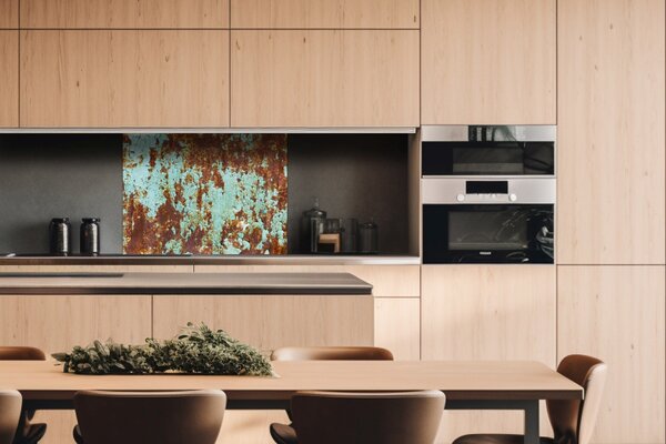 DIMEX | Plexisklo za kuchynskú linku PGT-08060-268 | 80 x 60 cm Hrdza na starom farebnom kove