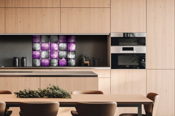 DIMEX | Plexisklo za kuchynskú linku PGT-08060-078 | 80 x 60 cm Kovové kachličky