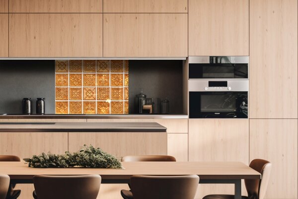 DIMEX | Plexisklo za kuchynskú linku PGT-08060-080 | 80 x 60 cm Starobylé kachličky