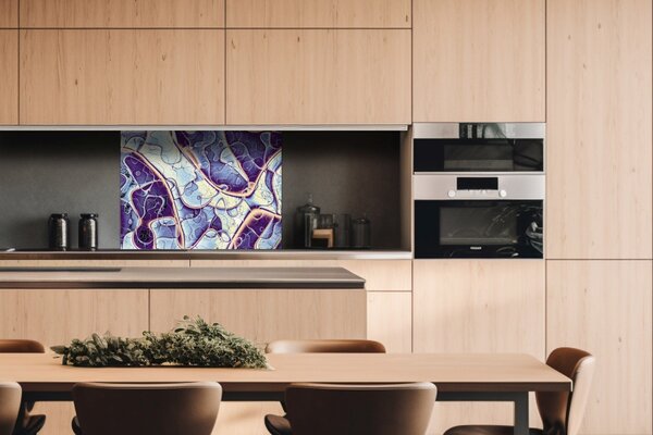 DIMEX | Plexisklo za kuchynskú linku PGT-08060-285 | 80 x 60 cm Imitácia mramorovej textúry