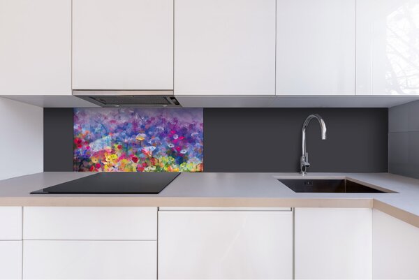 DIMEX | Plexisklo za kuchynskú linku PGT-08040-217 | 80 x 40 cm Farebná kvetinová maľba