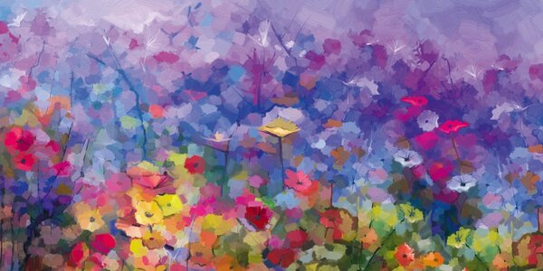 DIMEX | Plexisklo za kuchynskú linku PGT-08040-217 | 80 x 40 cm Farebná kvetinová maľba