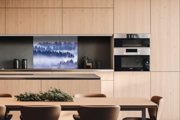 DIMEX | Plexisklo za kuchynskú linku PGT-08060-195 | 80 x 60 cm Hmla medzi stromami