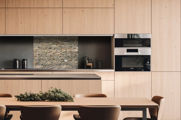 DIMEX | Plexisklo za kuchynskú linku PGT-08060-254 | 80 x 60 cm Starý tehlový múr