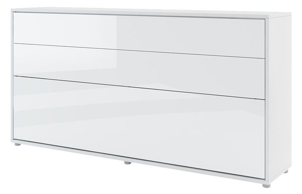 Sklápacia posteľ BC-06 90x200 Bed Concept, Farby: biela + biely lesk, LED svetlo s USB: bez LED svetla s USB, Vnútorné osvetlenie pod policami: s osvetlením políc Mirjan24 5902928518511