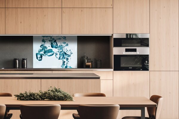 DIMEX | Plexisklo za kuchynskú linku PGT-08060-002 | 80 x 60 cm Ľadové kocky