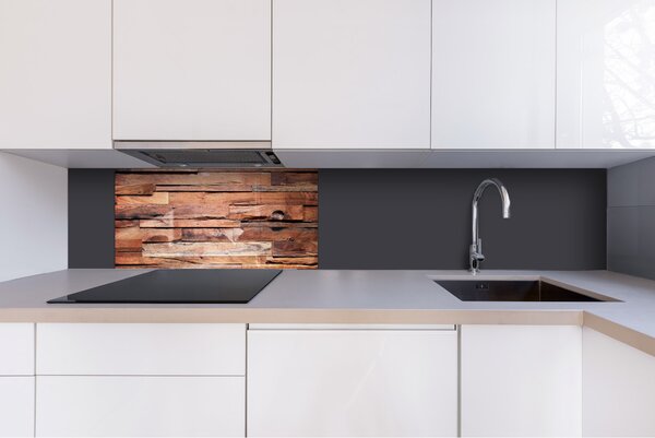 DIMEX | Plexisklo za kuchynskú linku PGT-08040-063 | 80 x 40 cm Drevený múr