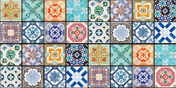 DIMEX | Plexisklo za kuchynskú linku PGT-08040-079 | 80 x 40 cm Starobylé kachličky