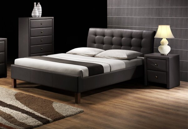 Čalúnená posteľ SAMARA, 160x200, čierna + rošt