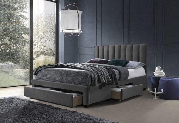 Čalúnená posteľ GRACE, 160x200, popol velvet