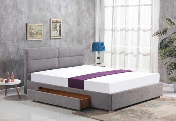 Čalúnená posteľ MERIDA, 160x200, svetlý popol