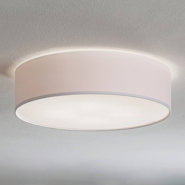 TK Lighting Stropné svietidlo Rondo, biele, Ø 50 cm, Biela / opálová, Spálňa, Textil / látka / hodváb, Moderný, Závesné svietidlo