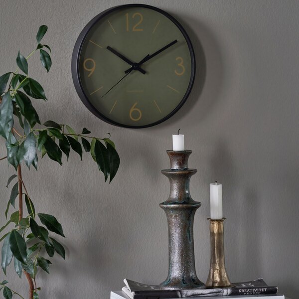 Nástenné hodiny Dark Green Ø 25 cm