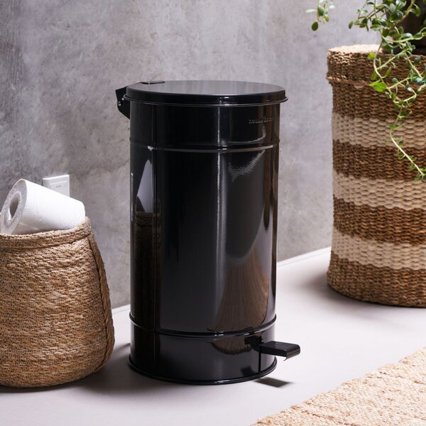 Plechový odpadkový kôš Sono Black 24 l