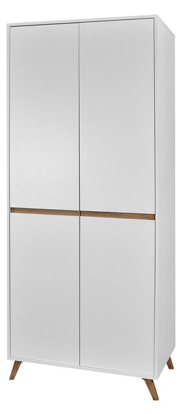Mirjan24 Šatníková skriňa Wilec SZ80 WL01, Farby: biela / biela + dub craft zlatý 5902928120318