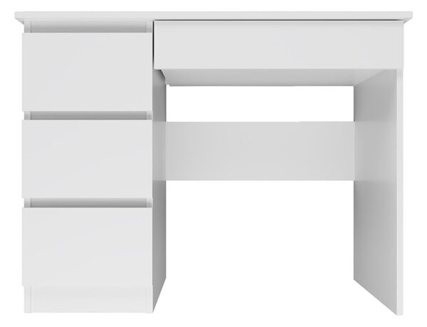 JASMIN písací stôl so zásuvkami, biely, ľavý