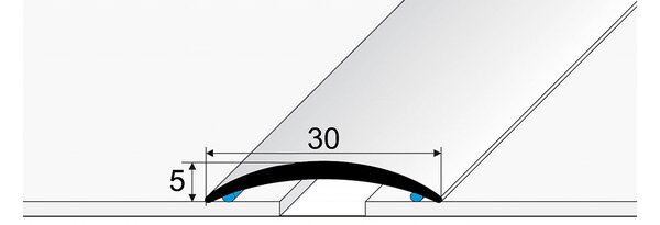 Prechodový profil 30 mm, oblý (samolepiaci) | nivelácia 0 - 3 mm Černá matná RAL9005