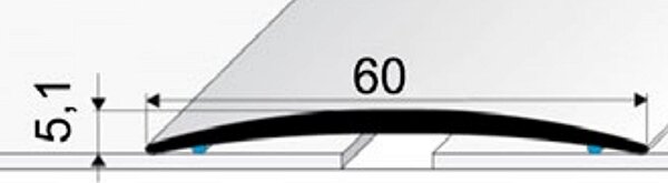 Prechodový profil 60 mm, oblý (samolepiaci) | nivelácia 0 - 5 mm Im. nerezi kartáč F2G