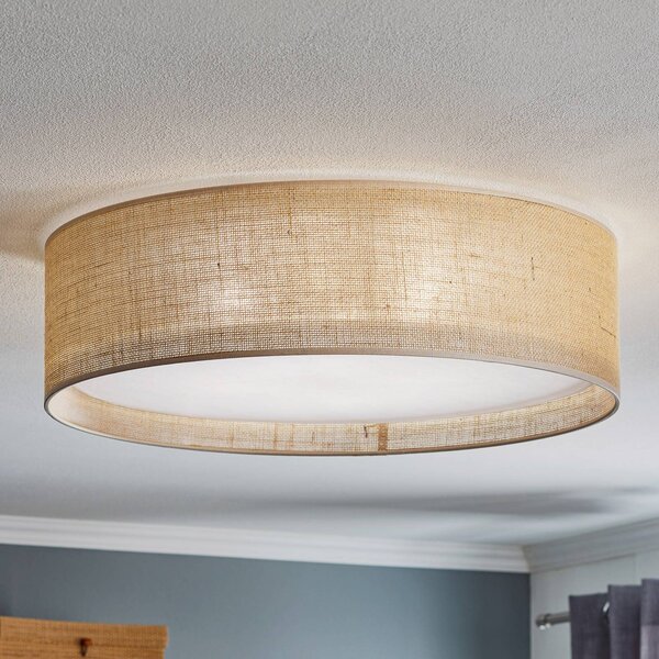 TK Lighting Stropné svietidlo Juta, Ø 60 cm, Hnedá / hrdzavá, Obývacia izba / jedáleň, Textil / látka / hodváb, Závesné svietidlo