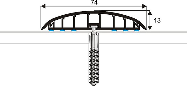 Prechodový profil 74 mm, oblý (samolepiaci narážací) | pre vedenie káblov Bílá J2