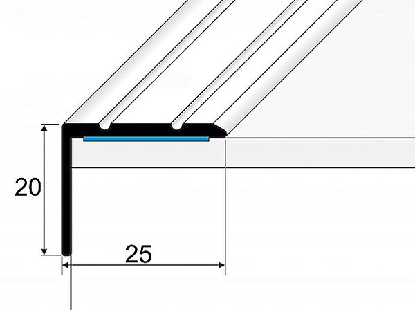 Schodový profil 25 x 20 mm (samolepiaci) Oliva E04