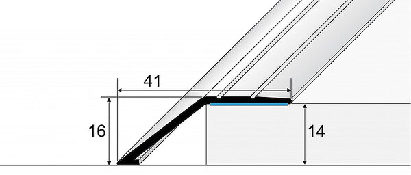 Prechodový ukončovací profil pre krytiny do 14 mm (samolepiaci) Stříbro E01