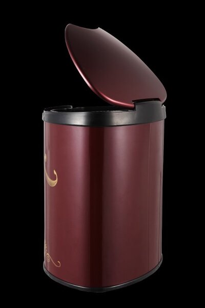 Bezdoteku Bezdotykový odpadkový kôš GOLDEN FLOWER nerezový červený senzorový 9 L