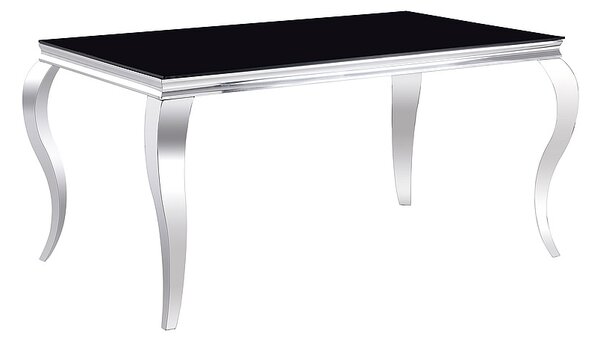 Jedálenský stôl PHILL, 150x75x90, čierna/strieborná