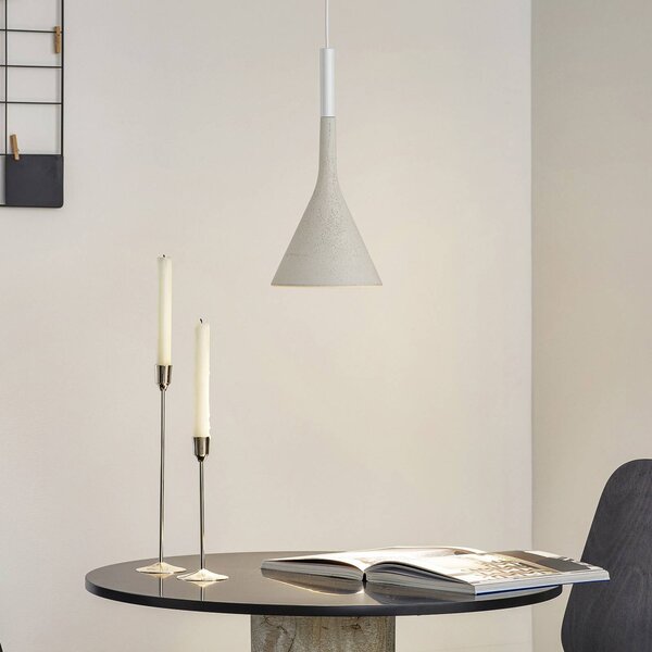 Foscarini Aplomb závesná lampa GU10 z betónu biela, Biela / opálová, Kuchyňa, Betón, Dizajn, Závesné svietidlo