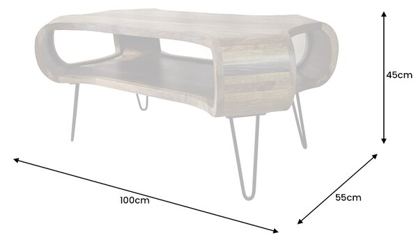 Dizajnový konferenčný stolík Lorelei 100 cm Sheesham
