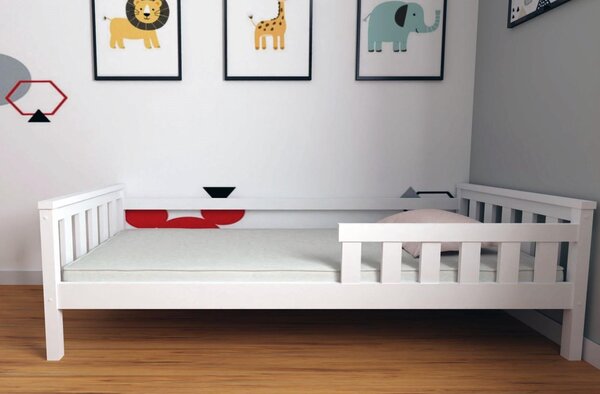 MAXMAX Detská posteľ z masívu borovice FRANK - 200x90 cm - biela
