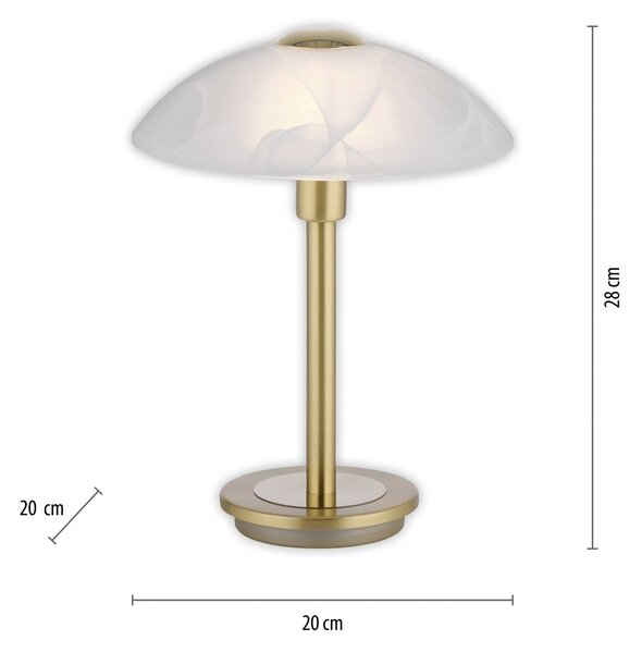 Paul Neuhaus Enova stolová lampa, mosadzná matná, Mosadz / zlato, Obývacia izba / jedáleň, kov, Stojacie svietidlo